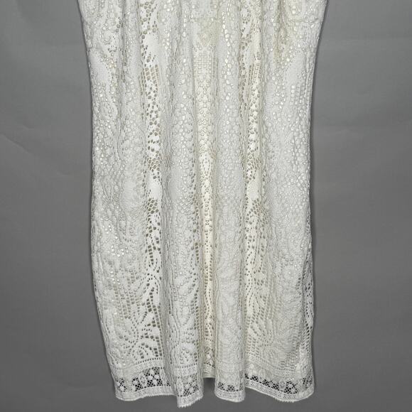 Lilly Pulitzer 8 Calera Jungle White Lace Gold Beaded Shift Dress Preppy Vaca - Picture 5 of 9